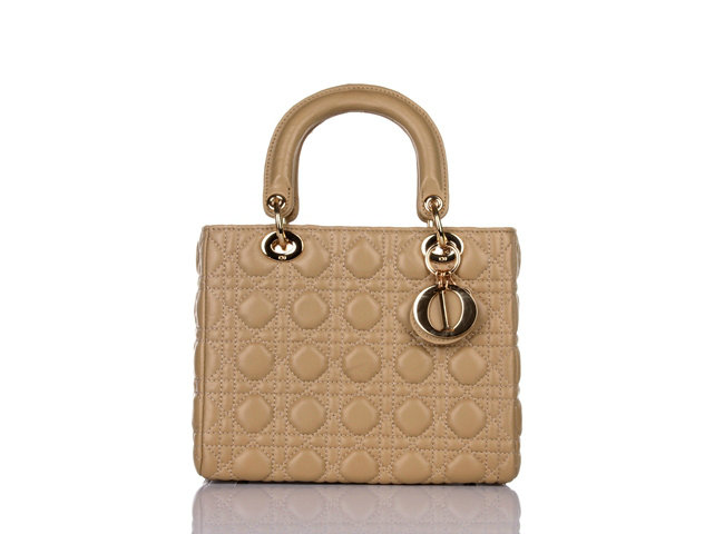 lady dior lambskin leather bag 6322 apricot with gold hardware